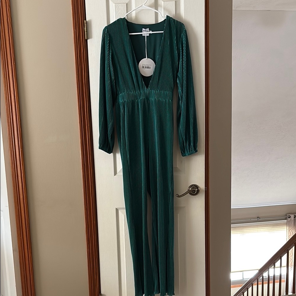 Elegant Green Long Sleeve Jumpsuit